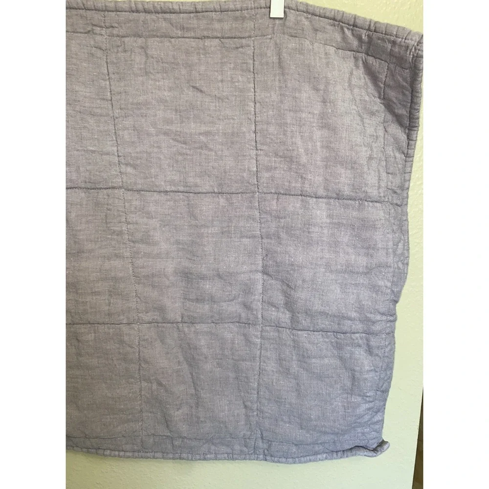 restoration hardware pillowcase euro square gray 25x25 quilted linen ONE CASE